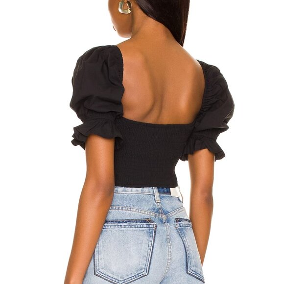 REVOLVE | More To Come | Puff Sleeve Ruched Crop Top | Size Small - Picture 3 of 3